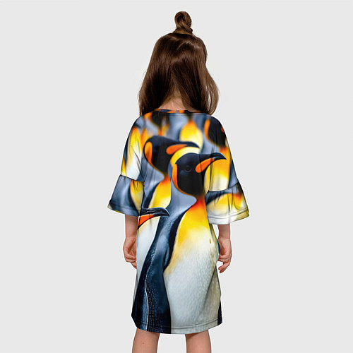 Детское платье Стая пингвинов / 3D-принт – фото 4