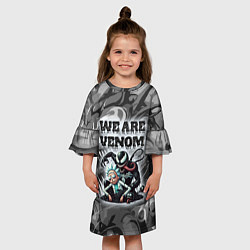 Платье клеш для девочки We are Venom - graffiti, цвет: 3D-принт — фото 2