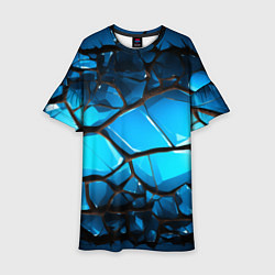 Детское платье Синяя текстура объемных плит