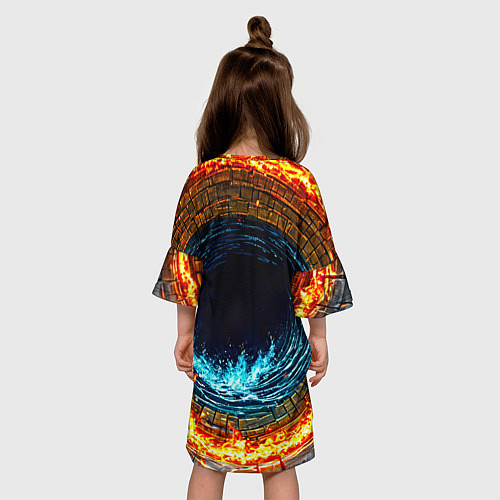 Детское платье Акула в огненом колодце / 3D-принт – фото 4