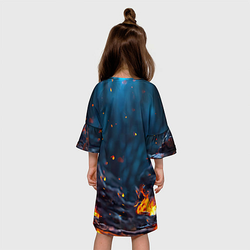 Детское платье Песец в огне / 3D-принт – фото 4