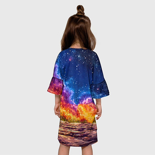 Детское платье Зачик и космическое небо / 3D-принт – фото 4