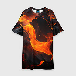 Детское платье Огонь и лава - текстура