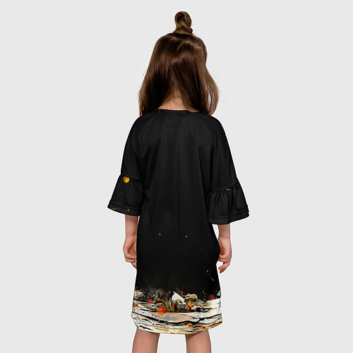 Детское платье Заяц на черном / 3D-принт – фото 4