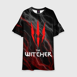 Платье клеш для девочки The witcher - геральт- молнии, цвет: 3D-принт