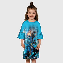 Платье клеш для девочки Mortal Kombat - Sub-Zero, цвет: 3D-принт — фото 2