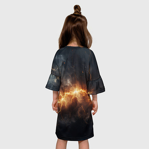 Детское платье Kingdom Come Deliverance 2 логотип на фоне молнии / 3D-принт – фото 4