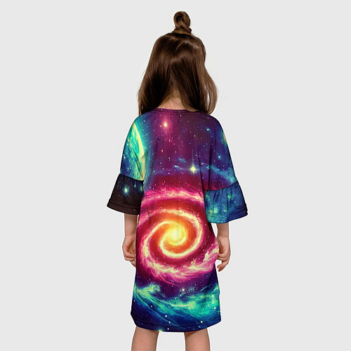 Детское платье Spiral galaxy - neon glow / 3D-принт – фото 4