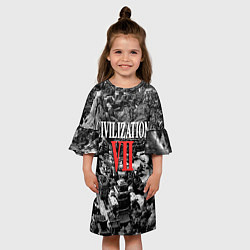 Платье клеш для девочки Civilization VII, цвет: 3D-принт — фото 2