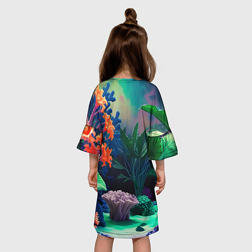Детское платье Морское дно с кораллами / 3D-принт – фото 4