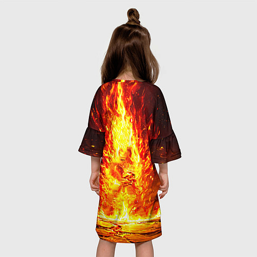 Детское платье Баскетболист номер 28 в огне / 3D-принт – фото 4