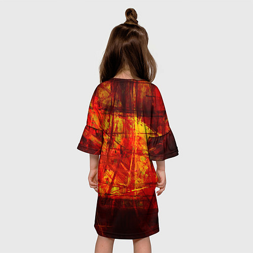 Детское платье Абстракция - red grunge tear / 3D-принт – фото 4