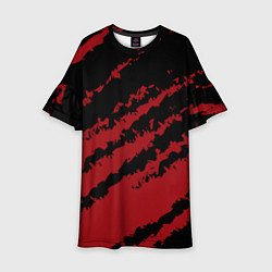 Платье клеш для девочки The color is red and black, цвет: 3D-принт