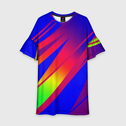 Детское платье Красно-синий с полосами градиент