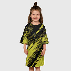 Платье клеш для девочки The color is black and yellow, цвет: 3D-принт — фото 2