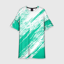 Детское платье The color is turquoise and white