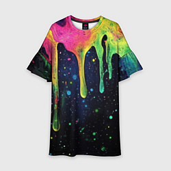 Детское платье Разноцветные потеки краски