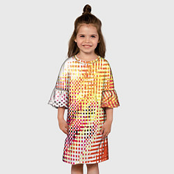 Платье клеш для девочки Абстракция жёлтый с оранжевым, цвет: 3D-принт — фото 2