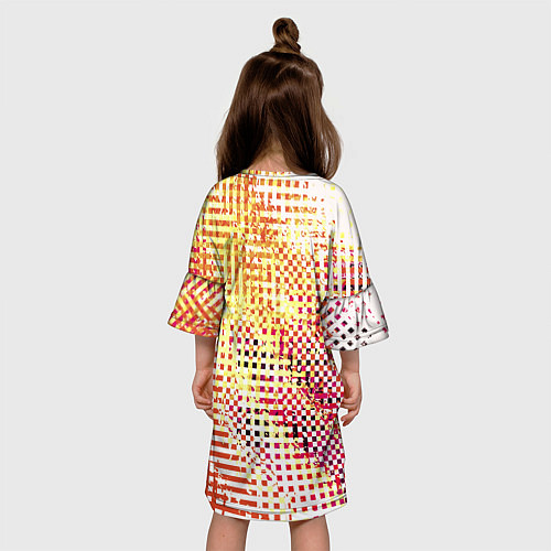 Детское платье Абстракция жёлтый с оранжевым / 3D-принт – фото 4