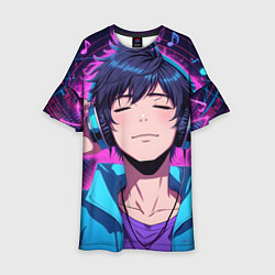 Платье клеш для девочки Любитель музыки, цвет: 3D-принт