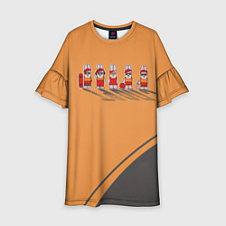 Платье клеш для девочки Пять спортивных кроликов, цвет: 3D-принт