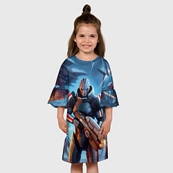 Платье клеш для девочки Mass Effect - space fantasy, цвет: 3D-принт — фото 2
