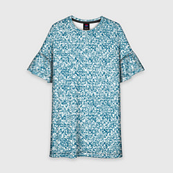 Детское платье Бело-синий текстурный