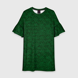 Детское платье Тёмно-зелёный текстурированный