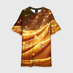 Детское платье Золотая ткань с блестками