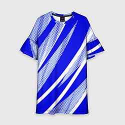 Детское платье Абстрактный синий полосатый