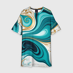 Детское платье Бирюза и золото