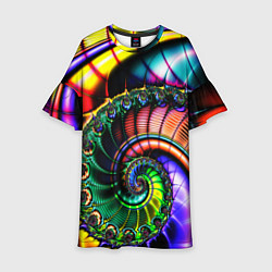 Детское платье Фрактальный узор неоновый