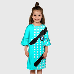 Платье клеш для девочки BMW sport краски, цвет: 3D-принт — фото 2