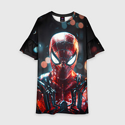 Платье клеш для девочки Человек-паук и вспышки света, цвет: 3D-принт