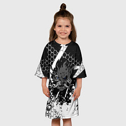 Платье клеш для девочки Samurai соты краски, цвет: 3D-принт — фото 2