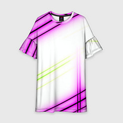Детское платье Green white pink line