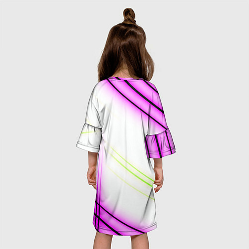 Детское платье Green white pink line / 3D-принт – фото 4