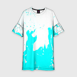 Детское платье Голубой огонь текстура