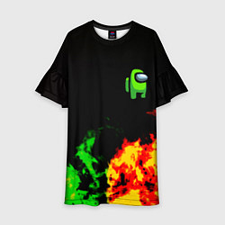 Детское платье Амонг ас огненная текстура