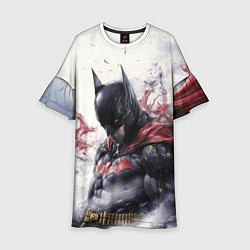 Платье клеш для девочки Бэтмен в тумане, цвет: 3D-принт