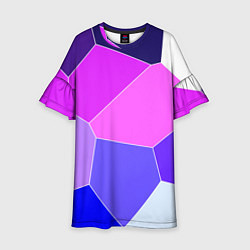 Детское платье Сине-розовый крупные фрагменты