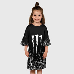 Платье клеш для девочки Monster energy лес, цвет: 3D-принт — фото 2
