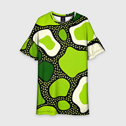 Детское платье Зеленая абстракция с кругами