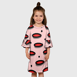 Платье клеш для девочки Круги маркер - паттерн, цвет: 3D-принт — фото 2