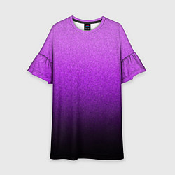 Платье клеш для девочки Магический градиент крошка чёрно-фиолетовый, цвет: 3D-принт
