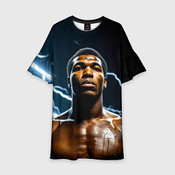 Платье клеш для девочки Мухаммед Али и молния, цвет: 3D-принт