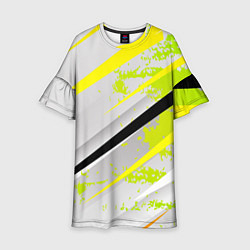 Детское платье Color white light green