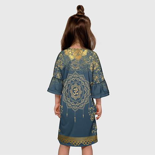Детское платье Слон лотос и золотая мандала / 3D-принт – фото 4
