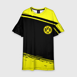 Платье клеш для девочки Borussia жёлтые полосы, цвет: 3D-принт