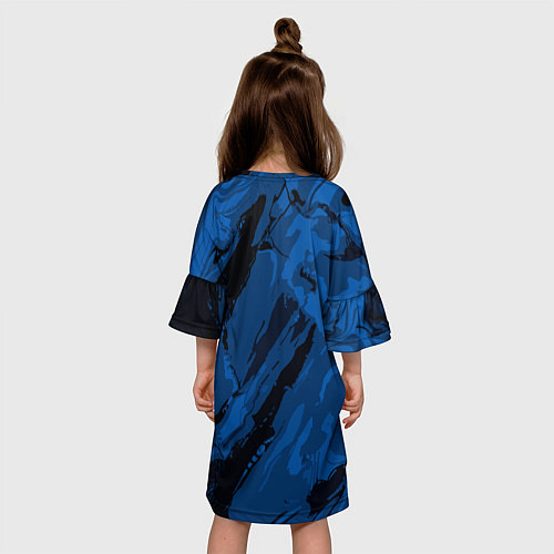 Детское платье Тёмный синий абстракция / 3D-принт – фото 4